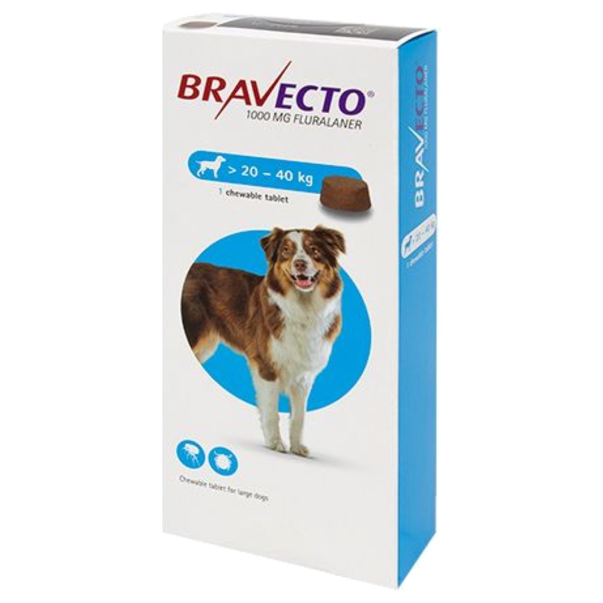 Flea Tick and Worm Treatment: BRAVECTO FLEA & TICK - Large DOG (20-40kg)